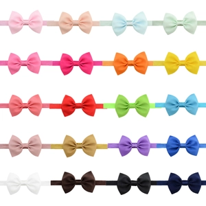 Set of 20 colors elastic bow headbands for baby girls and infants in various soft shades