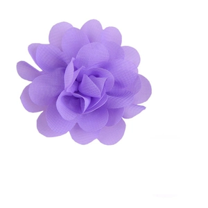 Handmade purple chiffon flower hair accessory for children with layered petal design