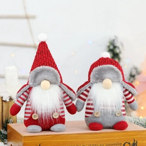 Décorations de Poupée en Peluche de Gnome de Noël sans Visage Nordic Santa Tomte Avec Bonnet en Tricot Pour Maison