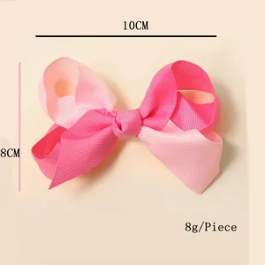 Barrette à cheveux pour filles avec nœud en dégradé rose et motif floral bicolore élégant
