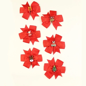 Barrettes À Cheveux Nœud De Noël Pour Enfants Filles Père Noël Renne Sapin Cloche Cadeau Ruban Gros-Grain Accessoire Fête