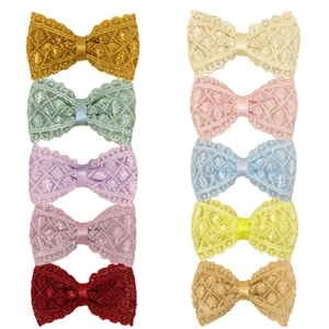 Pince à Cheveux Noeud en Dentelle Faite à la Main pour Enfants Bébé Fille Alliage de Polyester Pince Bec de Canard Accessoires Cheveux