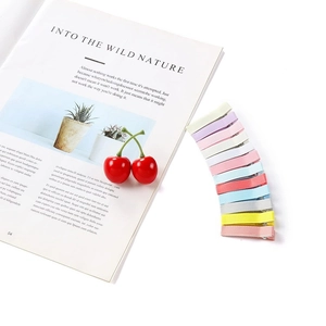 Set of 12 colorful grosgrain ribbon hair clips for kids in macaron colors and fabric finish