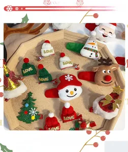 Détails du lot de serre-têtes de Noël avec bonhommes de neige en peluche et motifs tricot