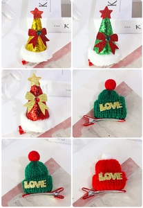 Lot de barrettes de Noël en forme de sapin et bonnet avec paillettes, étoiles et LOVE