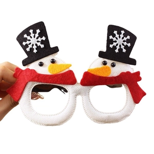 Weihnachtsbrillenrahmen mit festlichem Schneemann und Schneeflocken Bestickung