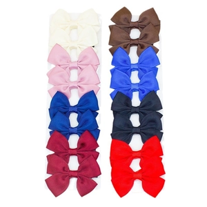 Lot de 10 barrettes à nœuds en ruban gros-grain coloré pour bébés et filles