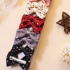 Lot de 10 barrettes à cheveux faites main avec nœuds étoilés en couleurs assorties
