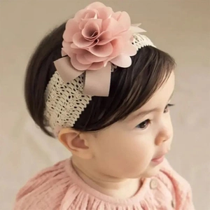 Handmade Baby Flower Headband Soft Elastic Lace Hair Band Floral Decorative Headwear Accessories For Infant Toddler Girls