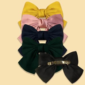 Set di 5 fermagli per capelli con fiocco in raso setoso e clip a molla in metallo