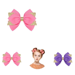 Barrettes à cheveux faites main en ruban gros-grain à paillettes pour enfants