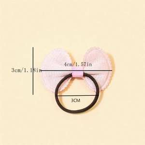 Light pink mini handmade bow elastic hair tie for kids daily hair styling accessory