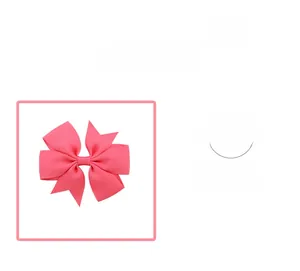 Detailed macro view of high-quality pink grosgrain ribbon texture on child hair bow