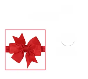 Détail de la texture du ruban gros-grain de qualité sur le bandeau rouge pour bébé