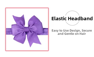 Détail du bandeau à nœud violet lilas avec élastique haute résistance pour enfants