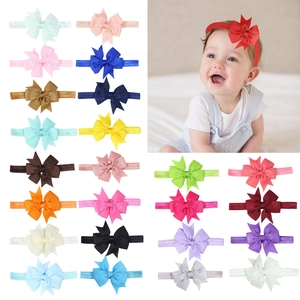 Bandeau Bébé Nœud en Ruban Gros-Grain Élastique Couleur Unie Accessoires Cheveux pour Tout-Petits Enfants Mode Coiffure