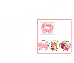 Detailed sizing guide and specifications for nylon soft infant bow headbands
