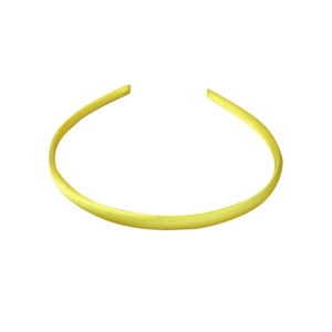 Serre-tête simple en satin jaune vif avec texture lisse et design minimaliste élégant