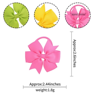 Nœuds à cheveux faits à la main en ruban gros-grain multicolore pour bébés et petites filles