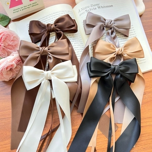 Barrettes à cheveux en satin soyeux avec ruban long en plusieurs couleurs sur livres anciens