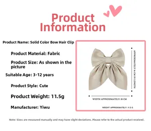 Spécifications de taille détaillées pour nœud papillon en satin champagne avec rubans