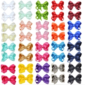 Handmade Grosgrain Ribbon Bow Hair Clips For Kids Girls Solid Color Butterfly Hairpin Western Style Hair Accessories
