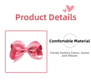 Detail of pink satin bow hair clip for girls with elegant silky texture and layered design
