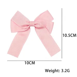 Fiocco rosa in grosgrain fatto a mano per capelli, misura 10x10,5cm, peso di 3,2g