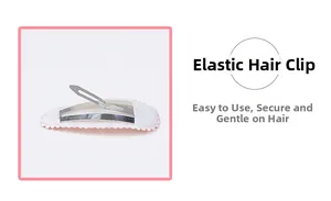 Pink scallop edge fabric BB clip featuring a firm hold and gentle design for hair accessories