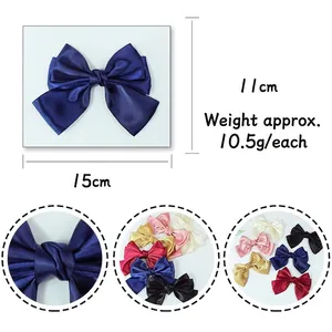 Three-layer satin bow hair clip for women with premium glossy finish and metal spring