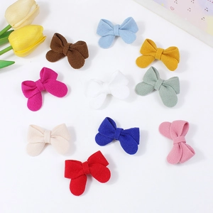 Handmade solid color mini fabric bows for girls hair clips and DIY accessories set