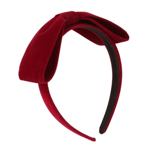 Serre-Tête avec Nœud en Velours Doux pour Femmes et Filles Élégant Couleur Unie Fait à la Main Accessoires de Cheveux pour Fête