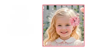 Detailansicht der rosa Chiffon-Blume Haarklammer mit Strasssteinen für Kinder