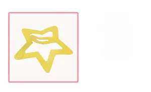 Detail of yellow star-shaped metal hair clip with matte finish and snap closure