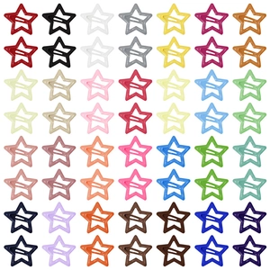 Colorful star-shaped hair clips for kids in various glossy finish macaron colors