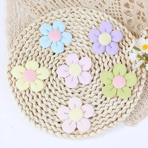 Set of 6 colorful 3D fabric flower patches for DIY clothing accessories and hair ornaments