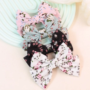 Blumen Schleife Haarclip Chiffon Stoff Süß Pastoral Stil Haarschmuck Für Mädchen Damen Täglich Kopfschmuck