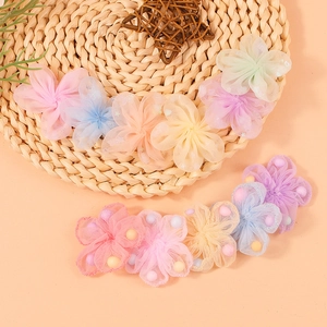 Handmade mesh and organza flower accessories for DIY crafts hair clips and clothing