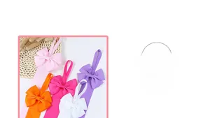 Close-up of colorful grosgrain ribbon hair bow organizer straps in five vibrant colors