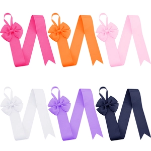 Grosgrain Ribbon Hair Accessory Organizer Bowknot Hanging Strap For Hair Clips Headbands Storage Holder Girls Wall Decor