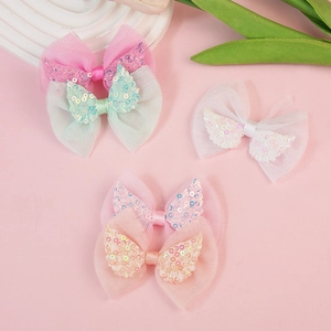 Handmade Mesh Sequin Bowknot Angel Wings DIY Hair Accessories For Kids Apparel Shoes Bags Decoration Butterfly Craft Supplies