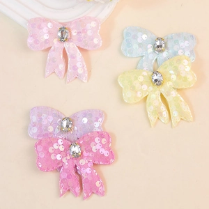 Lazos de pelo con lentejuelas brillantes y piedra preciosa en varios colores vivos