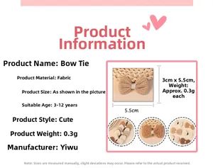 Detailed view of handmade knitted bow accessories for children's clothing and hair clips
