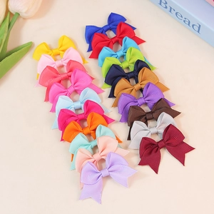 Colorful grosgrain ribbon bows set for girls hair accessories and DIY crafts projects