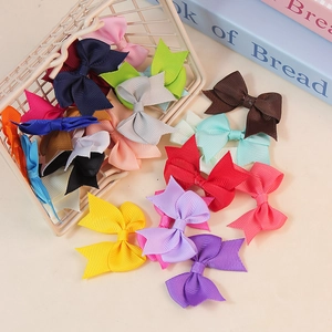 Assorted colorful grosgrain ribbon bows for DIY hair accessories and garment decoration