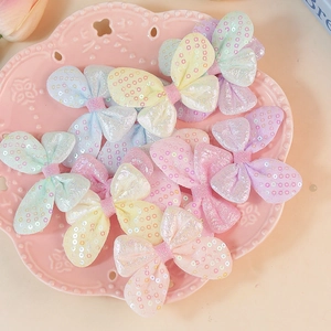 Colorful macaron sequin bow DIY accessories for clothing and hair accessories decor