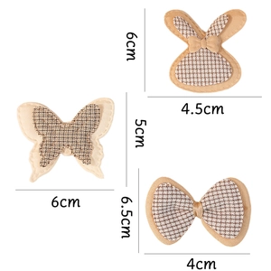 Handmade fabric accessories set featuring houndstooth rabbit and bow for hair decor