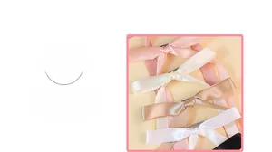 Detailed macro view of high-quality colorful polyester silk ribbon bow hair clips set