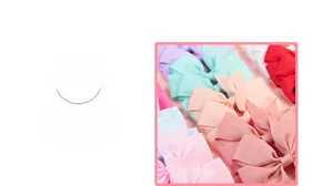Detail shot of assorted grosgrain ribbon bows in vibrant candy colors for DIY accessories