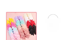 Detailed view of multi-color ribbed grosgrain ribbon bows with layered texture